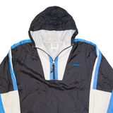 WILSON Lightweight Mens Anorak Jacket Black Hooded Colourblock L