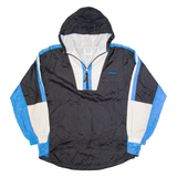 WILSON Lightweight Mens Anorak Jacket Black Hooded Colourblock L