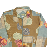 EAST WEST Womens Jacket Brown Silk Crazy Pattern L