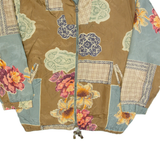 EAST WEST Womens Jacket Brown Silk Crazy Pattern L