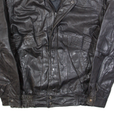 BOULEVARD CLUB Mens Biker Jacket Black Leather S