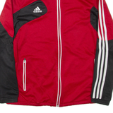 ADIDAS Womens Track Jacket Red Colourblock UK 16