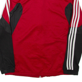 ADIDAS Womens Track Jacket Red Colourblock UK 16