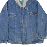 Mens Denim Jacket Blue Hooded XL