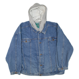 Mens Denim Jacket Blue Hooded XL