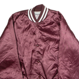 SWINGSTER Mens Bomber Jacket Maroon Satin Nylon 90s S