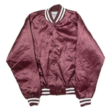 SWINGSTER Mens Bomber Jacket Maroon Satin Nylon 90s S