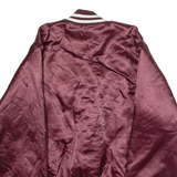 SWINGSTER Mens Bomber Jacket Maroon Satin Nylon 90s S
