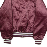 SWINGSTER Mens Bomber Jacket Maroon Satin Nylon 90s S