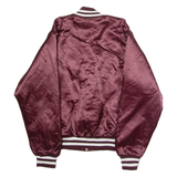 SWINGSTER Mens Bomber Jacket Maroon Satin Nylon 90s S