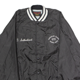 DUNBROOKE Versailles Glass Works Safe GTE 'J.Sutherland' Mens Bomber Jacket Black 90s USA L