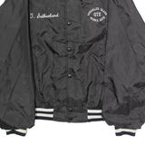 DUNBROOKE Versailles Glass Works Safe GTE 'J.Sutherland' Mens Bomber Jacket Black 90s USA L