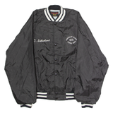 DUNBROOKE Versailles Glass Works Safe GTE 'J.Sutherland' Mens Bomber Jacket Black 90s USA L