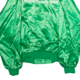 SATINS Colgate Parade Team Mens Bomber Jacket Green Satin Nylon 80s USA M