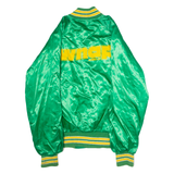 WNAP Stereo 93 Mens Bomber Jacket Green Satin Nylon 80s USA M