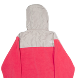 THE NORTH FACE Womens Fleece Jacket Pink Hooded Colourblock M