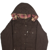 C.E. SCHMIDT Womens Parka Jacket Brown Canvas Hooded S