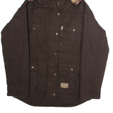 C.E. SCHMIDT Womens Parka Jacket Brown Canvas Hooded S
