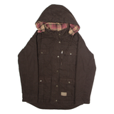 C.E. SCHMIDT Womens Parka Jacket Brown Canvas Hooded S