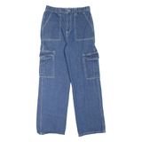 ARDENE High Rise Cargo Style Womens Jeans Blue Loose Straight W30 L30