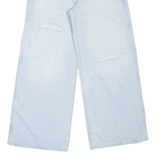WRANGLER Distressed Womens Jeans Blue Loose Wide-Leg Stone Wash W26 L26