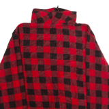 PACIFIC TRAIL Mens Patterned Fleece Red Check 1/4 Zip 90s XL