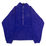 MOVING COMFORT Mens Patterned Fleece Purple 1/2 Zip 90s M