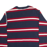 TOMMY HILFIGER Mens Patterned Jumper Blue Striped Tight Knit M