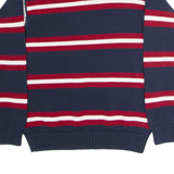 TOMMY HILFIGER Mens Patterned Jumper Blue Striped Tight Knit M