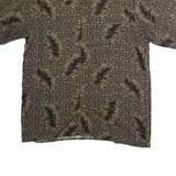 PURITAN Mens Hawaiian Shirt Black Viscose 90s Floral M