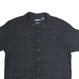 CAMPIA Mens Shirt Black 90s Floral XL