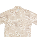 WINDHAM POINTE Mens Hawaiian Shirt Beige 90s Floral M