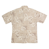 WINDHAM POINTE Mens Hawaiian Shirt Beige 90s Floral M