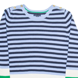 TOMMY HILFIGER Womens Patterned Jumper Blue Striped Tight Knit L