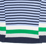 TOMMY HILFIGER Womens Patterned Jumper Blue Striped Tight Knit L