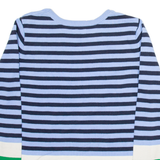 TOMMY HILFIGER Womens Patterned Jumper Blue Striped Tight Knit L