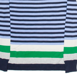 TOMMY HILFIGER Womens Patterned Jumper Blue Striped Tight Knit L