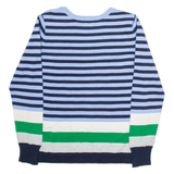 TOMMY HILFIGER Womens Patterned Jumper Blue Striped Tight Knit L
