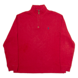 POLO RALPH LAUREN Mens Jumper Red 1/4 Zip Tight Knit L