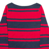 TOMMY HILFIGER Womens Patterned Jumper Red Striped Tight Knit L