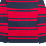 TOMMY HILFIGER Womens Patterned Jumper Red Striped Tight Knit L