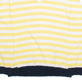 TOMMY HILFIGER Womens Patterned Jumper White Striped V-Neck Tight Knit XL