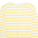 TOMMY HILFIGER Womens Patterned Jumper White Striped V-Neck Tight Knit XL