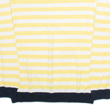 TOMMY HILFIGER Womens Patterned Jumper White Striped V-Neck Tight Knit XL