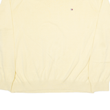 TOMMY HILFIGER Mens Jumper Yellow V-Neck Tight Knit 2XL