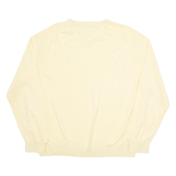 TOMMY HILFIGER Mens Jumper Yellow V-Neck Tight Knit 2XL