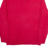 CHAPS Mens Jumper Red 1/4 Zip Tight Knit M