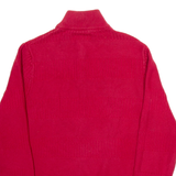 CHAPS Mens Jumper Red 1/4 Zip Tight Knit M