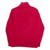 CHAPS Mens Jumper Red 1/4 Zip Tight Knit M