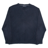 NAUTICA Mens Jumper Blue V-Neck Tight Knit XL